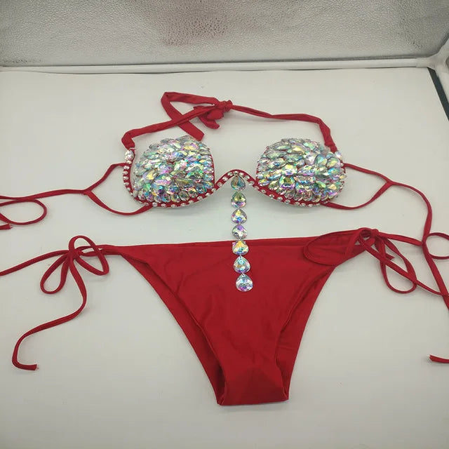 Rhinestone Diamond bikini set.